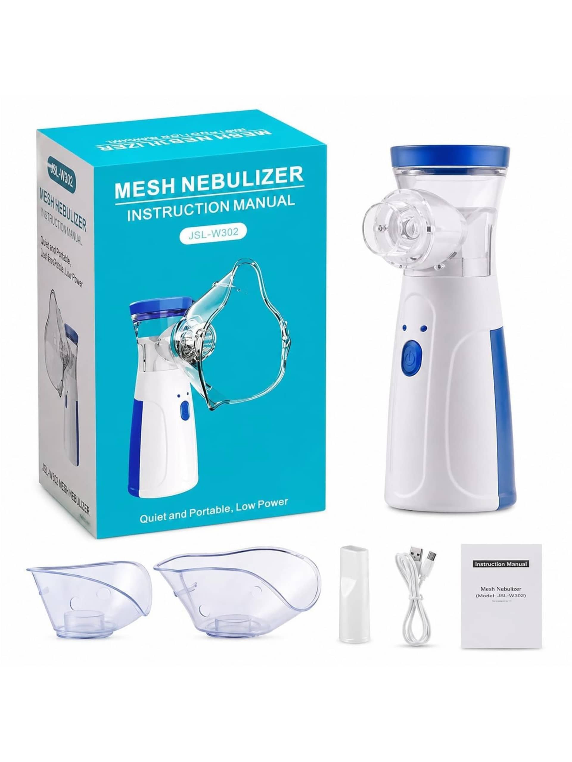 JSL-W302 Portable Mesh Nebulizer Machine for Adults & Kids | USB Powered | Quiet & Lightweight Nebulizer (Photo 1)