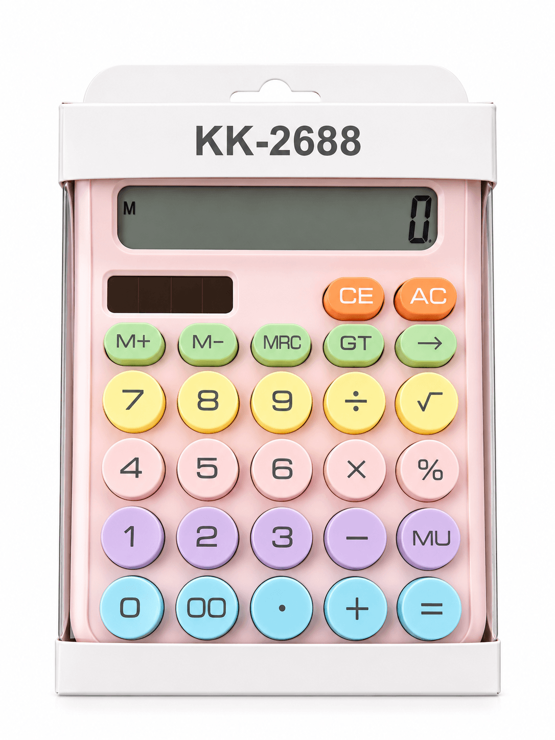 Digit Solar and Battery Powered Desktop Calculator with Large LCD Display and Colorful Big Buttons (Photo 1)