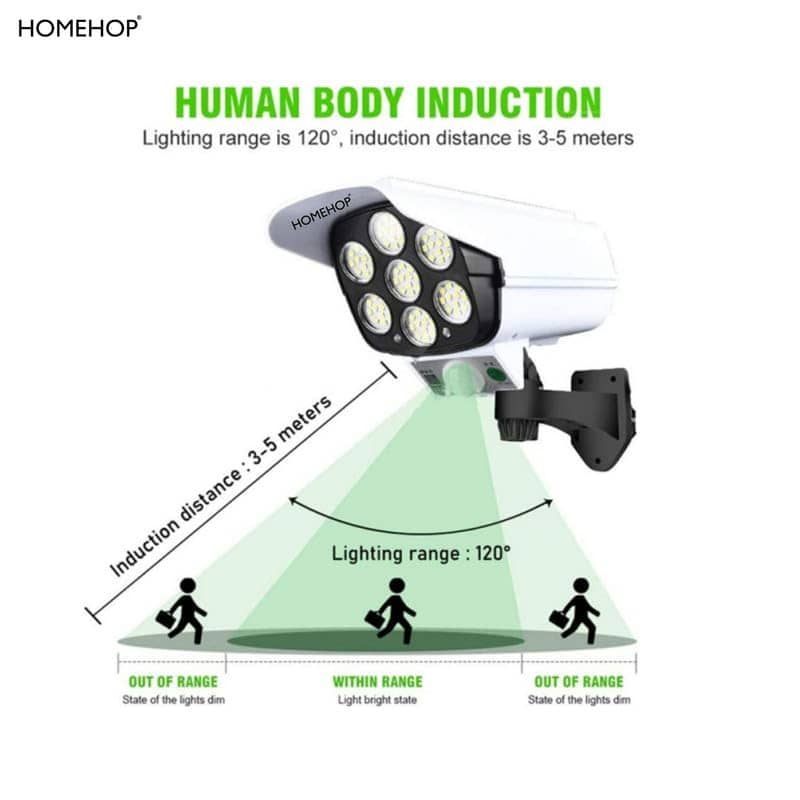 Motion Sensor Security CCTV Camera Shaped Light Home,Outdoor Garden with Remote Control Shaped Supper Bright Led Light with Modes and with Solar Power Panel - standard (Photo 1)