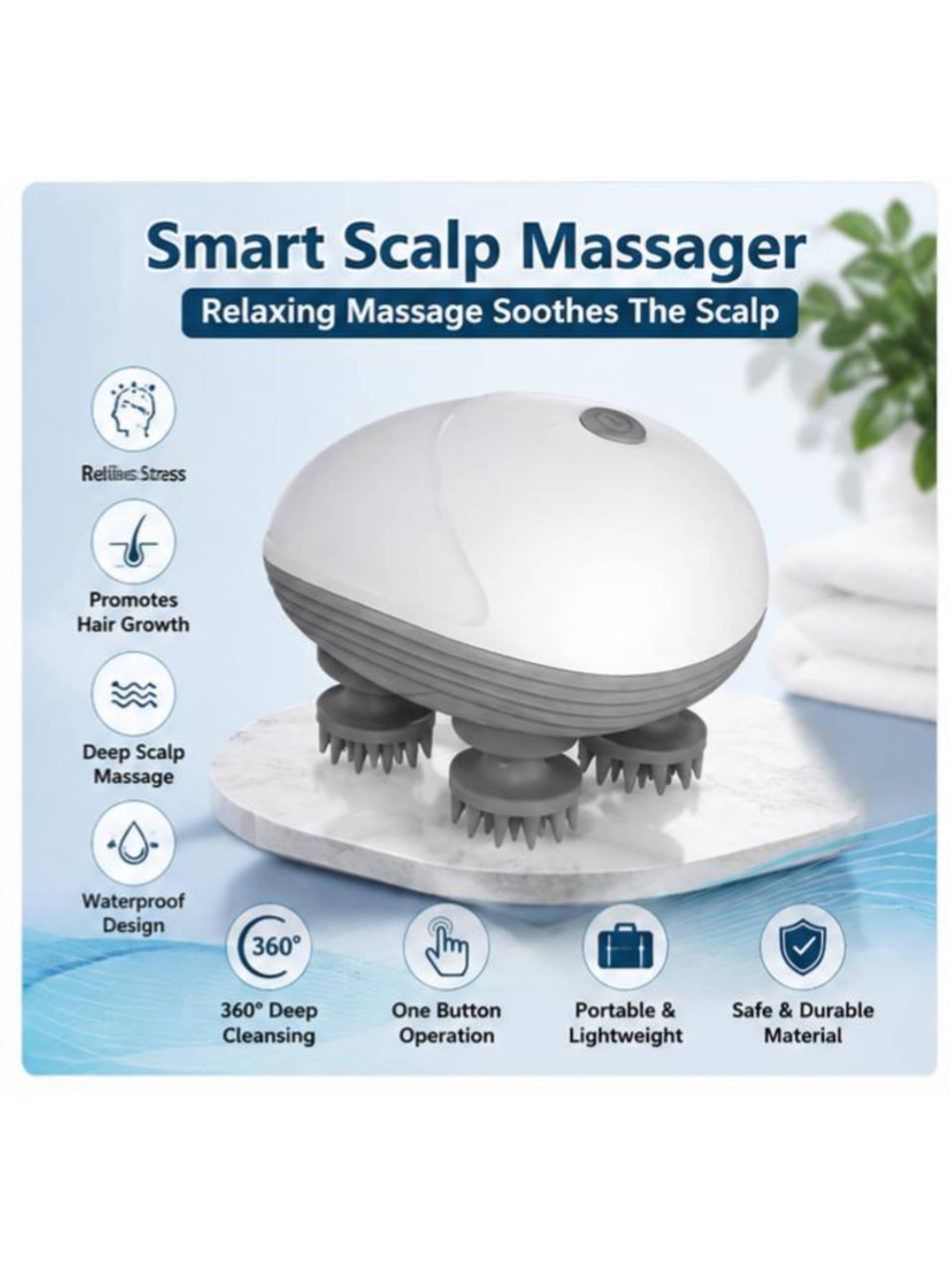 Electric Head Massager for Scalp with 360-Degree Rotating 012 (Photo 1)
